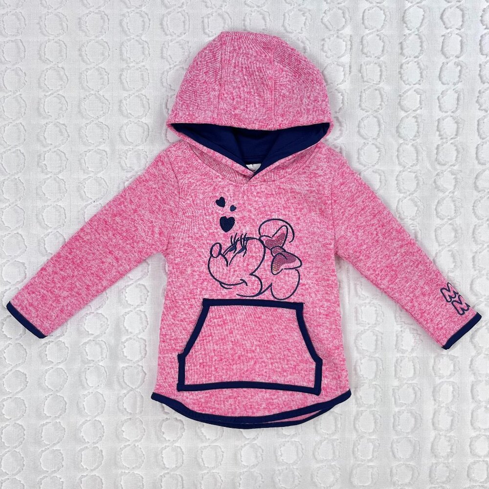 Disney Minnie Mouse Pink Pullover Hoodie Girls Size 3T